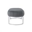 Posh Living Modern Velvet Bench in Gray/Silver
