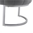 Posh Living Modern Velvet Bench in Gray/Silver