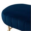 Posh Living Nicole Miller Orpheus Modern Velvet Bench in Navy Blue/Gold