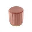 Posh Living Nicole Miller Orpheus Modern Velvet Ottoman in Blush Pink/Gold