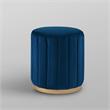 Posh Living Orpheus Modern Velvet Ottoman in Navy Blue/Gold