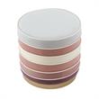 Posh Living Nicole Miller Binsa Horizontal Striped Velvet Ottoman in Blush Pink