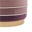 Posh Living Nicole Miller Binsa Horizontal Striped Velvet Ottoman in Blush Pink