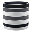 Posh Living Nicole Miller Binsa Horizontal Striped Velvet Ottoman in Black