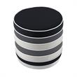 Posh Living Nicole Miller Binsa Horizontal Striped Velvet Ottoman in Black