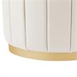 Posh Living Orpheus Modern Faux Leather Ottoman in White/Gold
