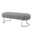 Posh Living Nicole Miller Orpheus Modern Faux Leather Bench in Gray/Silver