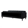 Posh Living Loft Lyfe Toyah Faux Leather Convertible Sleeper Sofa in Black