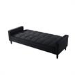 Posh Living Loft Lyfe Toyah Faux Leather Convertible Sleeper Sofa in Black