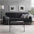 Posh Living Loft Lyfe Toyah Faux Leather Convertible Sleeper Sofa in Black