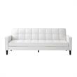 Posh Living Loft Lyfe Toyah Faux Leather Convertible Sleeper Sofa in White