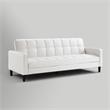 Posh Living Loft Lyfe Toyah Faux Leather Convertible Sleeper Sofa in White