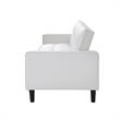 Posh Living Loft Lyfe Toyah Faux Leather Convertible Sleeper Sofa in White
