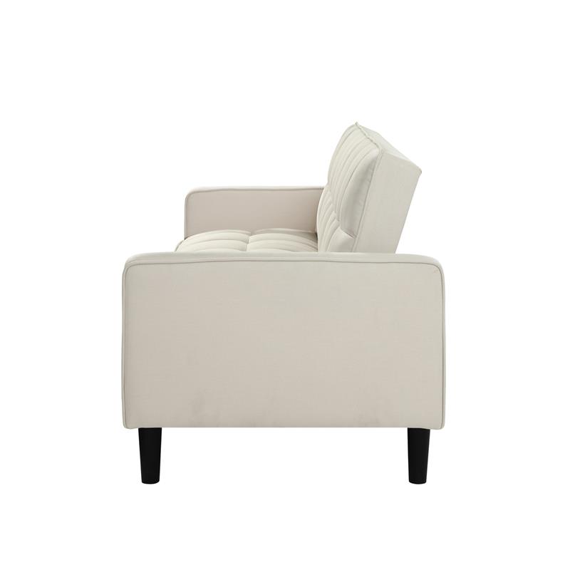 Posh Living Loft Lyfe Toyah Linen Fabric Convertible Sleeper Sofa in Beige
