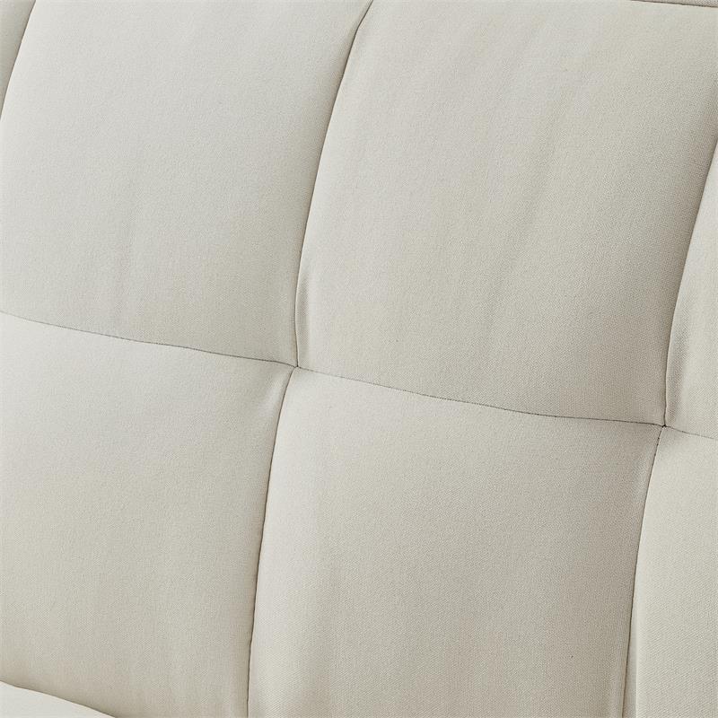 Posh Living Loft Lyfe Toyah Linen Fabric Convertible Sleeper Sofa in Beige