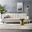 Posh Living Loft Lyfe Toyah Linen Fabric Convertible Sleeper Sofa in Beige