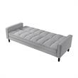 Posh Living Loft Lyfe Toyah Linen Fabric Convertible Sleeper Sofa in Light Gray