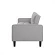 Posh Living Loft Lyfe Toyah Linen Fabric Convertible Sleeper Sofa in Light Gray