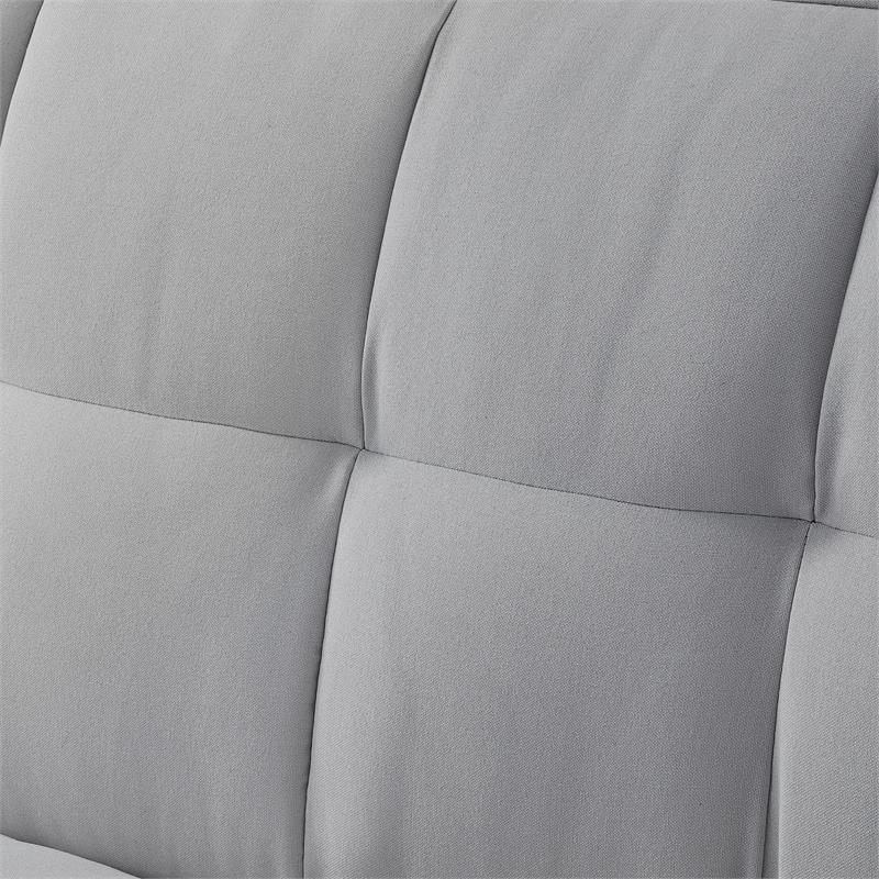 Posh Living Loft Lyfe Toyah Linen Fabric Convertible Sleeper Sofa in Light Gray