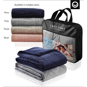 Posh Hamisi 72&quotx80&quot Reversible Warm & Cool Blanket Throw in Navy Blue (20 lbs)