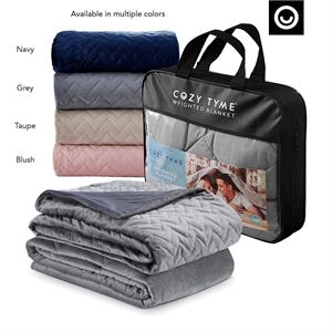 Posh Iniko 60&quotx80&quot Quilted Mink Velvet Weighted Blanket in Gray (25 lbs)