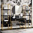 Posh Living Mano Stainless Steel 3-Shelf & 1-Drawer Bookcase Black/Gold