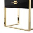 Posh Living Mano Stainless Steel 3-Shelf & 1-Drawer Bookcase Black/Gold