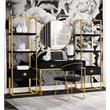 Posh Living Mano Stainless Steel 3-Shelf & 1-Drawer Bookcase Black/Gold