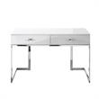 Posh Living Mano 2-Drawers Stainless Steel Base Bedroom Vanity White/Chrome