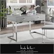 Posh Living Mano 2-Drawers Stainless Steel Base Bedroom Vanity Light Gray/Chrome