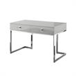 Posh Living Mano 2-Drawers Stainless Steel Base Bedroom Vanity Light Gray/Chrome