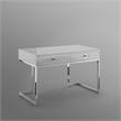 Posh Living Mano 2-Drawers Stainless Steel Base Bedroom Vanity Light Gray/Chrome
