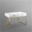 Posh Living Mano 2-Drawers Stainless Steel Base Bedroom Vanity White/Gold