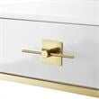 Posh Living Mano 2-Drawers Stainless Steel Base Bedroom Vanity White/Gold