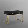 Posh Living Mano 2-Drawers Stainless Steel Base Bedroom Vanity Black/Gold