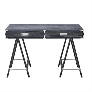 Posh Living Alleyne 2-Drawers Rectangle Wood Writing Desk in Black
