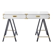 Posh Living Alleyne 2-Drawers Rectangle Wood Writing Desk in White