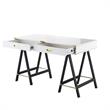 Posh Living Alleyne 2-Drawers Rectangle Wood Writing Desk in White