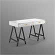 Posh Living Alleyne 2-Drawers Rectangle Wood Writing Desk in White