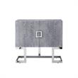 Posh Living Maleia 2-Doors Oak Veneer Wood Accent Chest in Gray Oak/Chrome