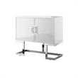 Posh Living Maleia 2-Doors Oak Veneer Wood Accent Chest in White/Chrome