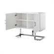 Posh Living Maleia 2-Doors Oak Veneer Wood Accent Chest in White/Chrome