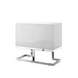Posh Living Maleia 2-Doors Oak Veneer Wood Accent Chest in White/Chrome