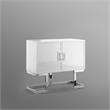 Posh Living Maleia 2-Doors Oak Veneer Wood Accent Chest in White/Chrome