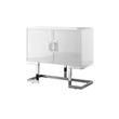 Posh Living Maleia 2-Doors Oak Veneer Wood Accent Chest in White/Chrome