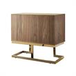 Posh Living Maleia 2-Doors Oak Veneer Wood Accent Chest in Walnut/Gold