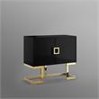 Posh Living Maleia 2-Doors Oak Veneer Wood Accent Chest in Black/Gold