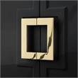 Posh Living Maleia 2-Doors Oak Veneer Wood Accent Chest in Black/Gold