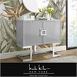 Posh Living Maleia 2-Doors Oak Veneer Wood Accent Chest in Light Gray/Chrome