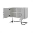 Posh Living Maleia 2-Doors Oak Veneer Wood Accent Chest in Light Gray/Chrome
